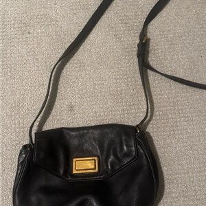 Marc By Marc Jacobs Black Crossbody Bag with Gold Accents